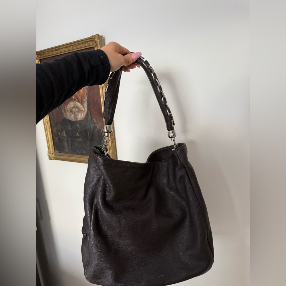 Elegant Brown Leather Handbag